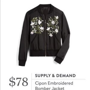 Stitch Fix embroidered bomber jacket